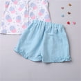 thumbnail image 5 of Utlike Girls Outfit Sets Kids Toddler Baby Spring Summer Print Sleeveless Tops Shorts Outfits Clothes Girls Playtime Sets Size 5 Years-6 Years, 5 of 6