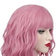 thumbnail image 4 of SUCS Headband Wigs WEIKI Women's Wigs Mid-point Dyed Black Gradient Brown Long Curly Hair Big W^aves (Brown-pink), 4 of 5