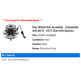 thumbnail image 2 of Rear Wheel Hub Assembly - Compatible with 2010 - 2017 Chevy Equinox 2011 2012 2013 2014 2015 2016, 2 of 2