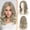 Ash Blonde Mix, variant on Short Wavy Blonde Wig - Length Wavy Blonde Wigs for Women - Short Loose Wave Highlight Layererd Wig with -Framing Curtain Bangs Soft Synthetic Looking Daily Party