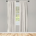 thumbnail image 5 of Ambesonne Art Deco Window Curtains, Seashell Inspired Stripes, Each 28" W x 84" L, Dust and White, 5 of 5