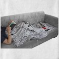 thumbnail image 6 of Grunge Soft Flannel Fleece Throw Blanket, Gondola Silhouette on Venetian Canal with I Love Venice Frame Illustration, Cozy Plush for Indoor and Outdoor Use, 70" x 90", Red Black White, by Ambesonne, 6 of 6