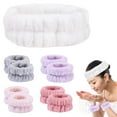 thumbnail image 1 of Diadema de maquillaje, conjunto de muñequera para mujeres y niñas, diadema de microfibra de franela para ducha, diadema para el pelo, muñequeras para lavado, Spa, Yoga, deportes, 1 of 8