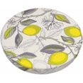 thumbnail image 1 of Velvet Bar Stool Covers Round Stool Cushion Covers Stool Chair Covers Barstool Covers Slipcovers, Stretchy & Elastic Edge Soft Fabric Machine Washable, Dia 14 Inch, Yellow Lemon Retro, 1 of 6