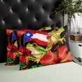 thumbnail image 4 of Puerto Rico Flag Throw Pillow Covers, Frog Red Flower Summer Leaf Soft Breathable Pillow Cases with Invisible Zipper for Sleeping, Queen Size Pillowcases for Couch Bed Sofa Chair 20x30 Inches, 4 of 6