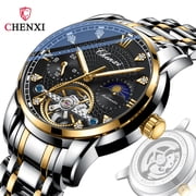 EXPLOJOY Luxury Automatic Watch for Men – Skeleton Design, Moon Phase Display, and Luminous Features