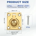 thumbnail image 2 of Uxcell Flush Pull Ring Handles,316 Stainless Steel Square Recessed Door Pull Hidden Boat Hatch Latch with Screws Gold, 2 of 7
