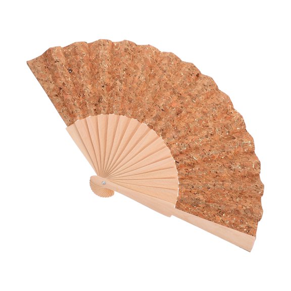 MERRYHAPY Khaki Foldable Wooden Hand Fan for Women, Portable Cooling Fan with Elegant Design and Decorative Use