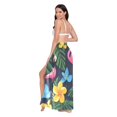 thumbnail image 3 of FORMRS Womens Long Sarong Beach Wrap Semi-Sheer Bikini Skirt Bathing Swimsuit Cover Up, Flamingo Floral Pattern, 3 of 7