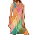 thumbnail image 2 of SMihono Summer Plus Size Dress for Women 2023 Mode Balnéaire d'Été Casual Imprimé Sans Manches Robe à Col Rond, 2 of 6