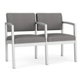 thumbnail image 1 of Lenox Steel Reception Waiting 2 Seats Chair / Silver Steel / Light Gray, 1 of 5