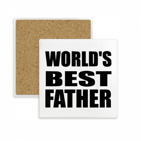 

World鈥檚 Best Father Festival Quote Square Coaster Cup Mat Mug Subplate Holder Insulation Stone