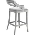 thumbnail image 6 of Home Square 30.7" Transitional Velvet Upholstered Bar Stool in Gray - Set of 2, 6 of 8
