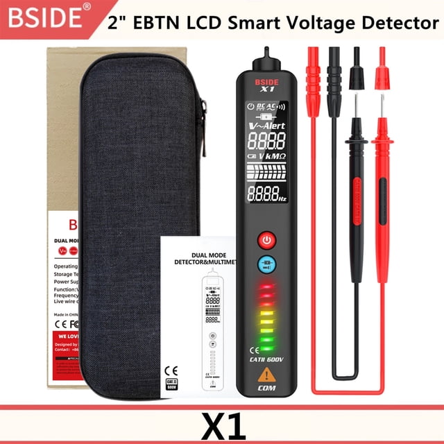 2.4" LCD Voltage Detector Pen Non-contact AC Voltage Tester Volt Ohm Hz Continuity V-Alert Tester With Flashlight ,High Efficiency