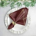 thumbnail image 5 of Efavormart 5 Pack | 20"x20" Modern Burgundy Polyester Linen Dinner Napkins With Gold Foil Geometric Pattern, 5 of 11