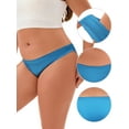 thumbnail image 3 of Unique Bargains Low Waist Frill Trim Satin Full Coverage Briefs M Blue, 3 of 6