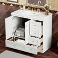 thumbnail image 6 of Harper & Bright Designs 36" Modern Bathroom Vanity with Sink, Bathroom Cabinet Freestanding with Drawers, Wood Bathroom storage Cabinet with Soft Close Doors, White, 6 of 15