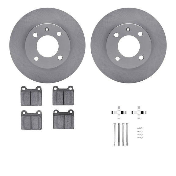 Dynamic Friction Company Front Brake Rotors with 5000 Advanced Brake Pads includes Hardware 6512-74076