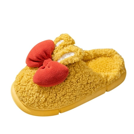 

Women s Slippers Bowknot Plush Slippers Cozy Warm House Shoes