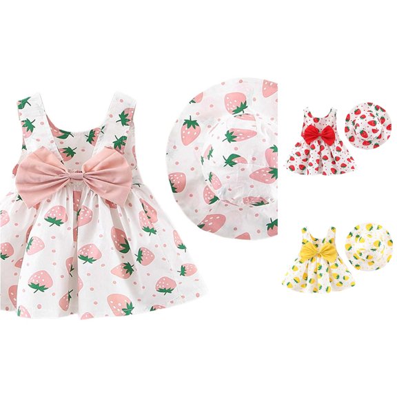 Toddler Girl Dress Sleeveless Floral Print Lovely Breathable Fashion for Summer and Casual Dress Set