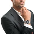 thumbnail image 4 of Hearth & Gear Business Quartz Watch For Men Metallic Craftsmanship High Tech Transparent Dial Sapphire Like Skeleton Design Modern Function Quartz Watch with Alarm Men Water Proof Ceramic Watch Women, 4 of 4