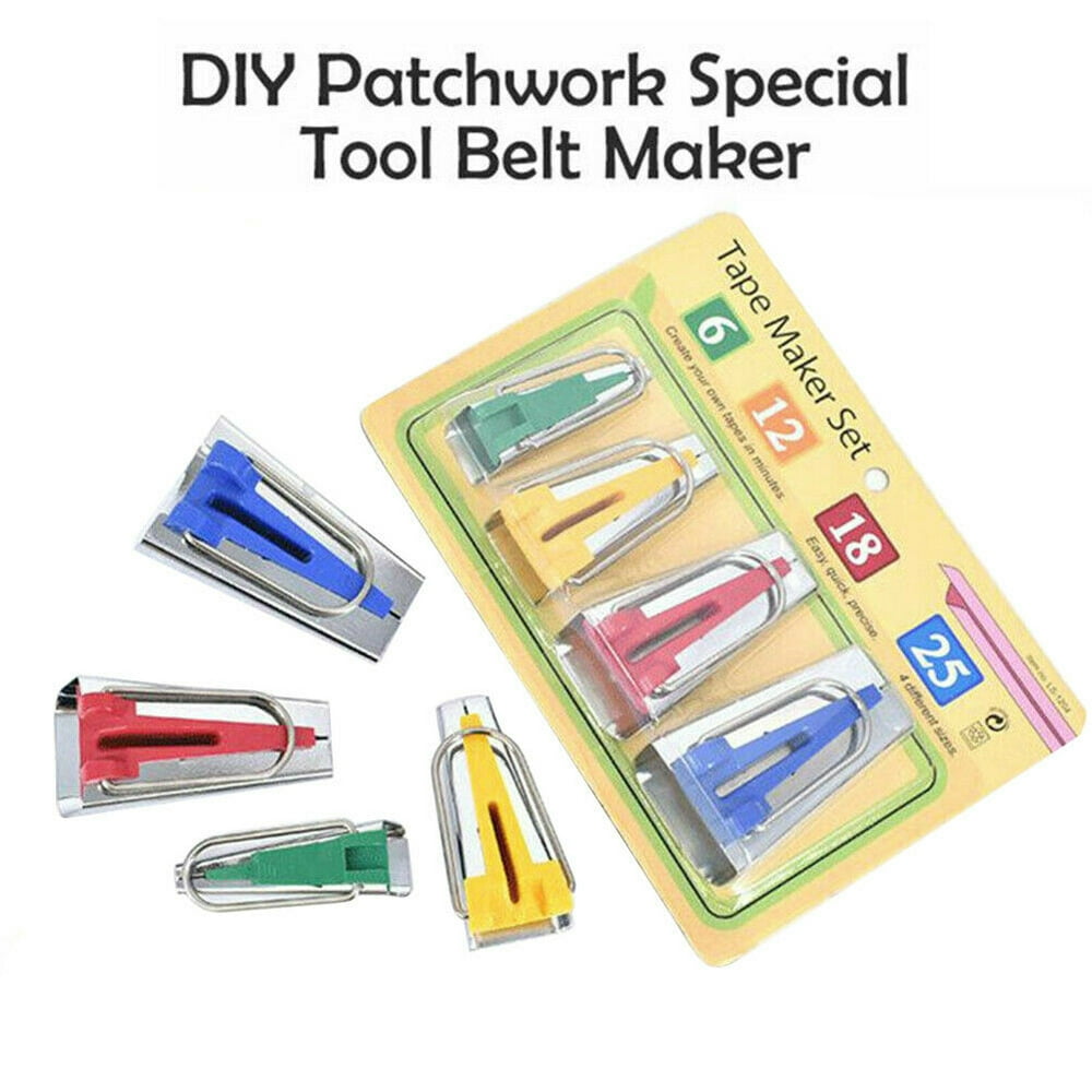 Fold Bias Tape Maker Tool Kit Set, 6MM/12MM/18MM/25MM Fabric Bias Tape