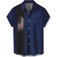 thumbnail image 3 of Camisas casuales lisas a rayas para hombres, ropa con estampado 3D, camisas hawaianas de playa, blusas Y2K de manga corta, ropa vintage, blusa con solapa, 3 of 5