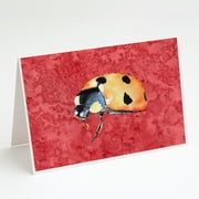 Caroline's Treasures Lady Bug Greeting Cards with Envelopes, 5" x 7" (8 Count)