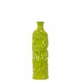 thumbnail image 1 of Urban Trends Collection 24448 Ceramic Round Cylindrical Vase With Neck & Wrinkled Sides, Medium - Green, 1 of 2