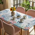 thumbnail image 3 of Sea Turtle Coastal Table Cloths for 5 Foot Rectangle Tables, Beach Nautical Ocean Coral Seahorse Patio Waterproof Elastic Fitted Tablecloths, Washable Rectangular Table Cover for Camping, 3 of 8