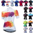 thumbnail image 2 of Maillot de ciclismo para mujer, camiseta de manga corta para ciclismo de montaña o carretera, color naranja y rosa, 2 of 5