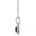 thumbnail image 3 of SuperJeweler 1 1/3 Carat Oval Shape Garnet and Diamond Necklace in 14 Karat White Gold, 18 inches for Women, 3 of 6