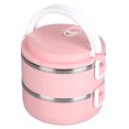 thumbnail image 1 of For Hot Food, Lunch Box, Thermal Lunch Box Stackable Hot Food Insulated Box 304 Stainless Steel Round Lunch Box Sealed Food Containers, 1 of 8