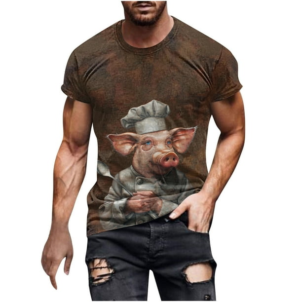 Camisetas de Manga Corta para Hombre Imprimir Casual Camiseta de Cuello Redondo, Camisetas de Manga Corta para Hombre Casual