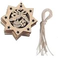thumbnail image 2 of Adornos de madera para árbol de Navidad, artesanías, adorno colgante para árbol de Navidad con cuerda colgante, 10 Uds., 2 of 4