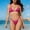 Hot Pink, variant on Babcutegg Women's Solid Color Lace Up Bikini Set 2 Piece Casual Fashion Swimsuit Bathing Suit Blue Size M
