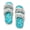 Green Floral, variant on Women's Fuzzy Open Toe Memory Foam Slippers Indoor Outdoor House Shoes