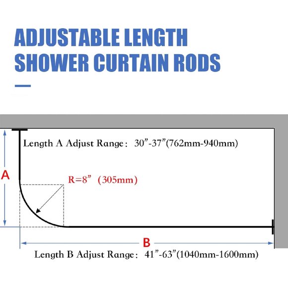 L Shaped Shower Rods