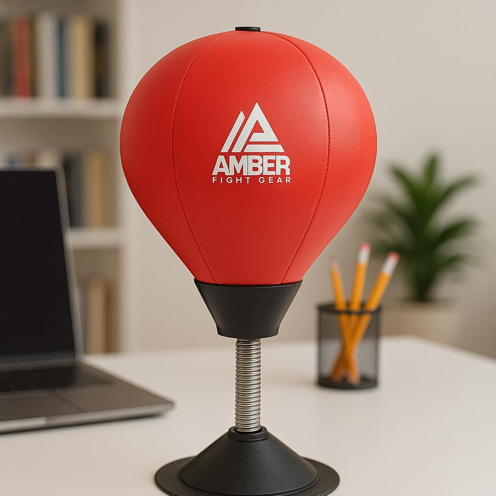 Stress Buster Desktop Punching Bag Heavy Duty Reflex Speed Bag with Suction Stand for Desk Anxiety & Stress Relief