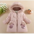 thumbnail image 4 of XBASW Baby Toddler Girls Hooded Coat Winter Fleece Jackets Warm Cotton Outerwear for Girls 1-5Y, 4 of 11