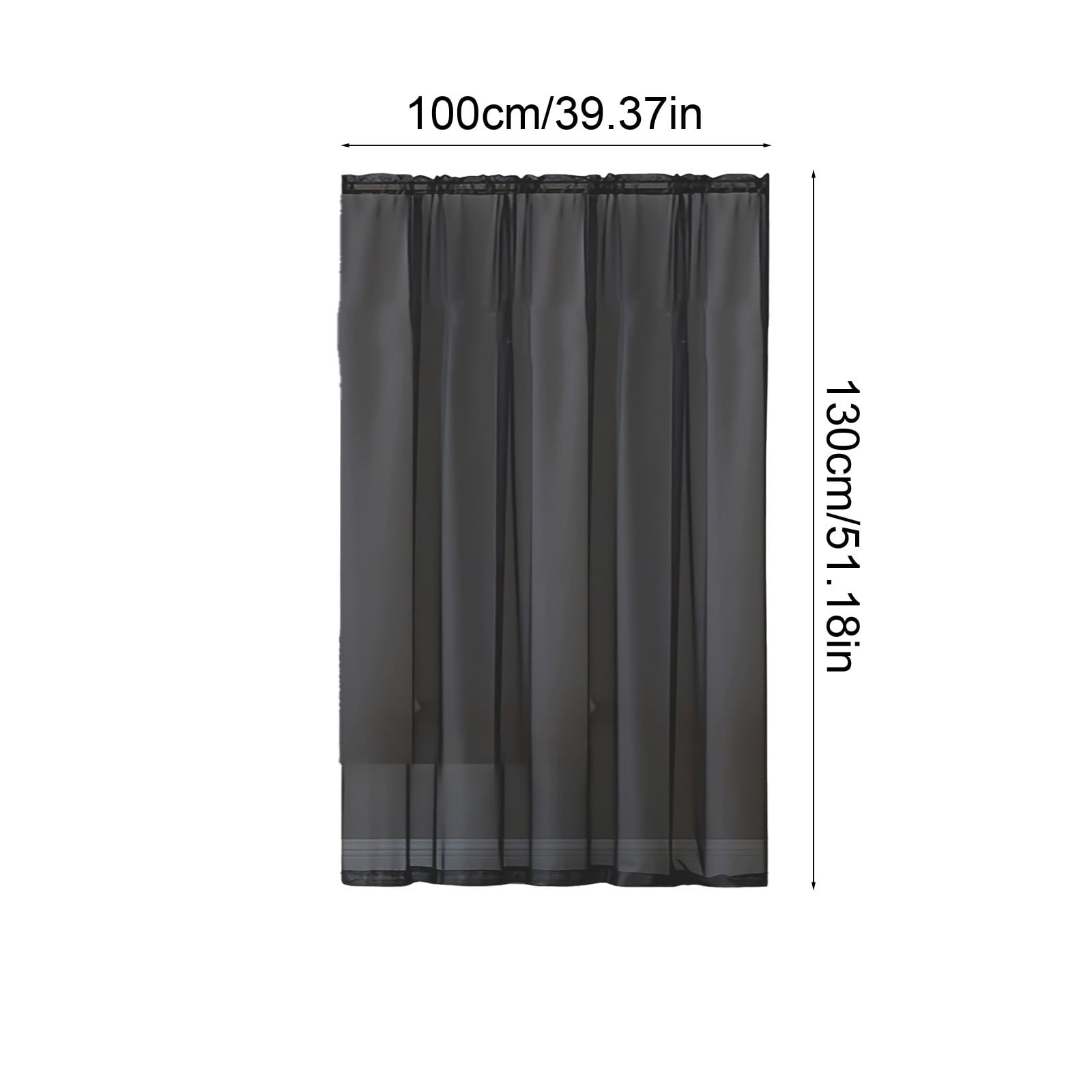 Basic Rod Pocket Sheer Voile Window Curtain Panels, Single-Panel, Kitchen Bedroom Children Living Room Yard (Black)