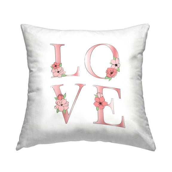Stupell Industries Blooming Love Letters Decorative Printed Throw Pillow Design by Martina Pavlova