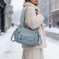 thumbnail image 2 of Sunyuer Vintage Tote Bags for Women, Large Capacity Vintage Multi-Pocket PU Leather Handbag Crossbody Shoulder Bag, 2 of 8