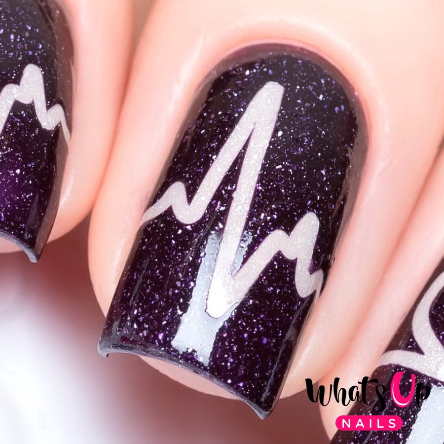 Whats Up Nails - Heartbeat Vinyl Stencils Nail Art Design - Walmart.com