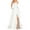 N-White-a, variant on 2025 Women's Solid Color Evening Ladies Floral Dressy Back Hollowed Ladies High Low Dresses Out Chiffon Front Piece Ladies Drop Waist Dresses Slit