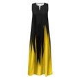 thumbnail image 4 of B91xZ Robe de Plage Femmes Décontractée en Vrac à Manches Courtes Robe Longue Split Maxi Robe d'Été d'Hiver avec Poches, Jaune XL, 4 of 5
