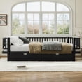thumbnail image 3 of ENTU Queen Size Platform Bed Storage Drawers Metal Daybed Frame Round Pipe Low Profile Black, 3 of 25