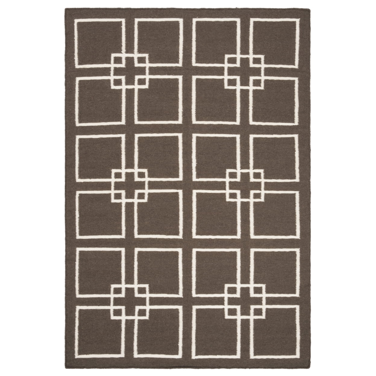 SAFAVIEH Martha Stewart Square Dance Geometric Area Rug, Tilled Soil Brown, 9' x 12'