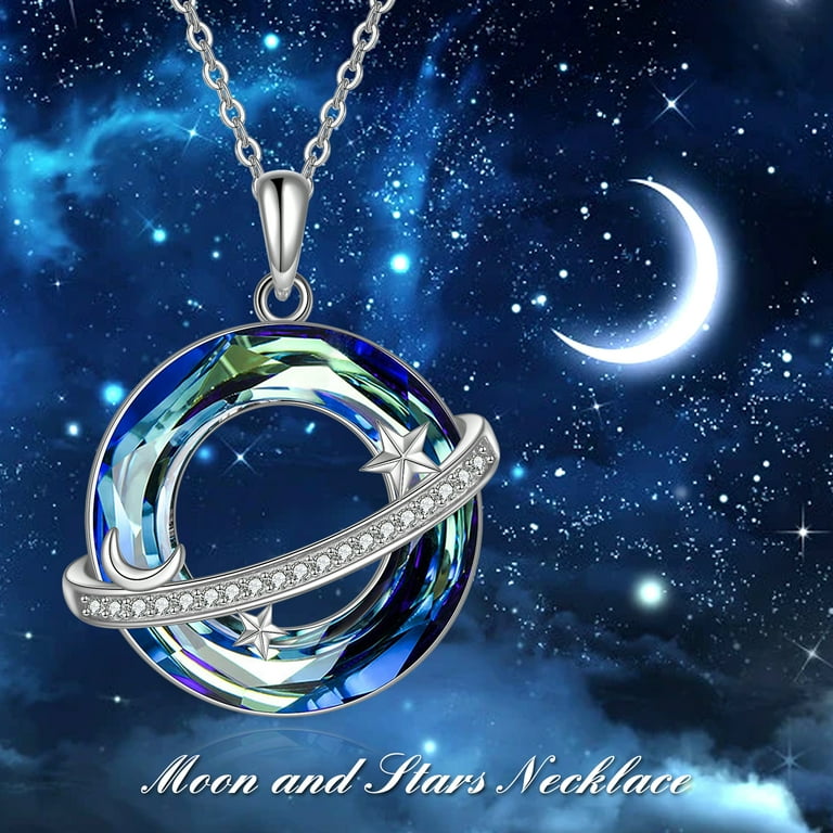 Crystal saturn sale necklace