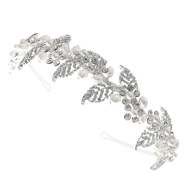 Silver Alloy Floral Leaf Hair Band for Girls and Women Christmas Halloween 1Pcs